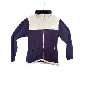 The North Face Women's Fleece Jacket Size L Purple w Cream Block